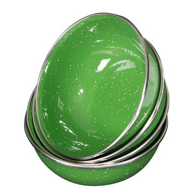  Stansport Enamel Camping Tableware Set 24 Pieces Green