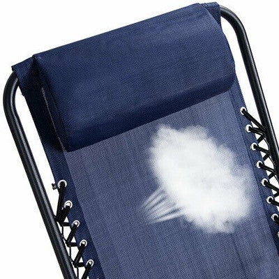  Costway Folding Zero Gravity Rocking Chair Rocker Porch Outdoor Patio Headrest Blue