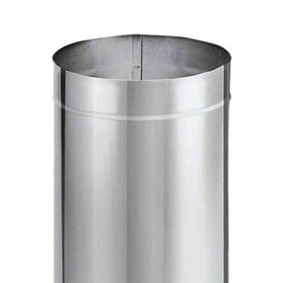  DuraVent DuraBlack 24 X 6 Inches Stainless Steel Single Wall Wood Burning Stove Pipe Connector To Vent Smoke And Exhaust, W/Adjustable Length, Silver
