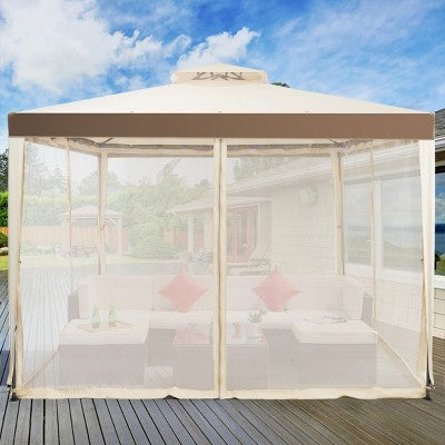  10’x 10’ 2-tier Canopy Gazebo Tent Outdoor Netting Picnic Party Sun Shade