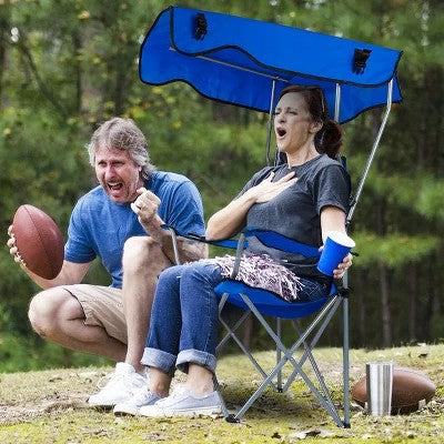  Racxily Foldable Beach Canopy Chair Sun Protection Camping Lawn Canopy Chair 330LBS Load Folding Seat