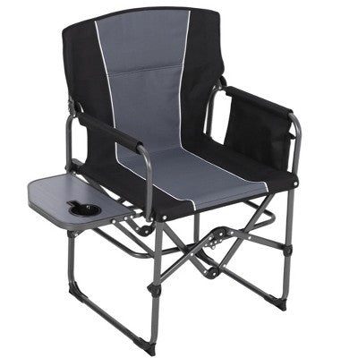  Oversized Camping Directors Chair 2 Pcs, Portable Folding Lawn Chairs For Adults Heavy Duty With Side Table, Outdoor Foldable Camp Chair With Pocket
