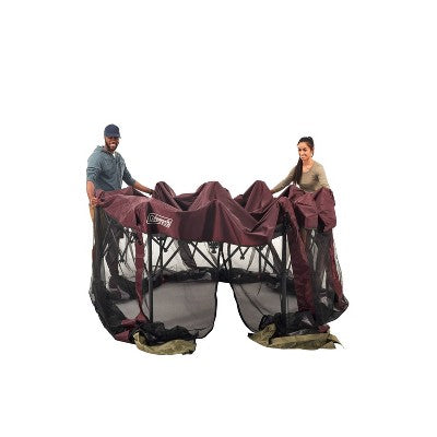  Coleman Back Home 10.5'x9' One Peak Screened Shelter - Maroon