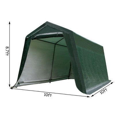 Costway 10'x10' Patio Tent Carport Storage Shelter Shed Car Canopy Heavy Duty Green