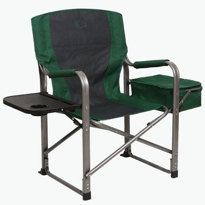  Kamp-Rite Portable Folding Director's Chair With Cooler, Side Table & Cup Holder For Camping, Tailgating, And Sports, 350 LB Capacity