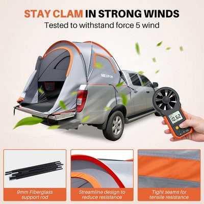  NEXPOW Truck Tent For Camping With Waterproof Rainfly, Double Layer Portable Car Truck Bed Tent