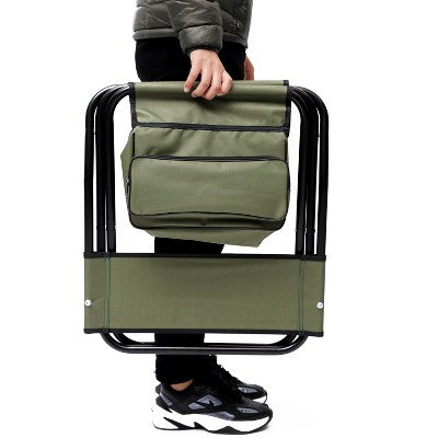  2-piece Folding Outdoor Chair With Storage Bag, Portable Chair For Indoor, Outdoor Camping, Picnics And Fishing,Green