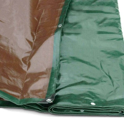  Moose Supply Heavy Duty Waterproof Poly Tarp Covers, Green/Brown, 12 Mil