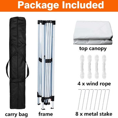  SUGIFT 10 Ft. X 10 Ft. White Instant Canopy Pop Up Tent With Carry Bag
