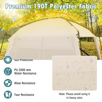  Costway Screen Dome Camping Tent For 6-8 People With 4-Side Mesh Walls Carrying Bag