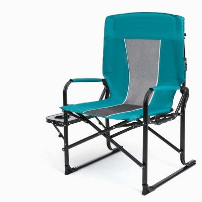  Camping Directors Chair, Heavy Duty With Side Table,Oversized Rocking Chair Outdoor With Pocket For Beach, Folding Chair That Rocks-Cuddlewood