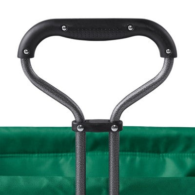  Mac Sports Double Decker Heavy Duty Steel Frame Collapsible Outdoor 150 Pound Capacity Yard Cart Utility Garden Wagon With Lower Storage Shelf, Green
