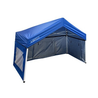  Caravan Canopy Skybox 3.2 Foot X 6.5 Foot Instant Multipurpose Height Adjustable Steel Frame Outdoor Sport Shelter Canopy With Carry Bag, Blue