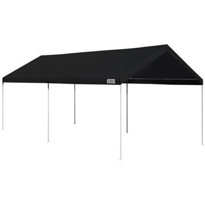  Caravan Canopy Domain 10 X 20 Ft Straight Leg Water Resistant Outdoor Sun Shade Instant Portable Shelter Canopy Tent Set W/ Roller Bag, Black (2 Pack)