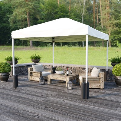  Emma And Oliver 10'x10' Weather Resistant, UV Coated Pop Up Canopy Tent With Sandbags And Wheeled Case