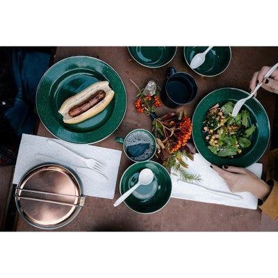  Stansport Enamel Camping Tableware Set 24 Pieces Green