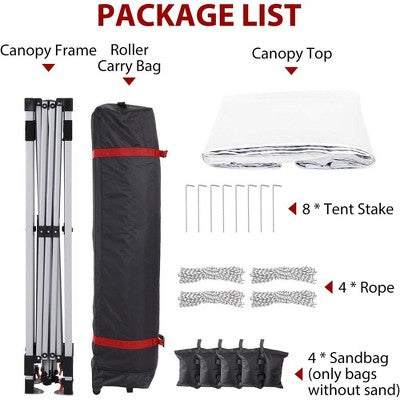  Outdoor Tent, Portable Coating Tent 10 X 10 Ft, Picnic Tent, Folding Canopy Tent With Hand Bag, Waterproof Windproof UV Protection Tent, White