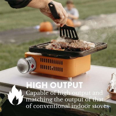 GasOne Butane Fuel Camp Stove - Crate Series - Mini Stove For Camping, Hiking – Portable Gas Stove With Spiral Flame, Orange