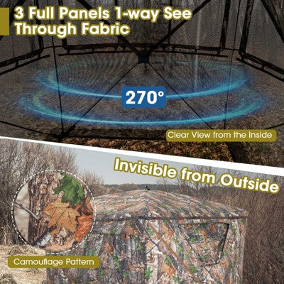  Costway Hunting Blind Portable Pop Up Ground Tent 2-3 Person With Carry Bag Storage Pocket