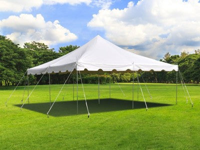  Party Tents Direct Weekender Outdoor Canopy Pole Tent, White, 20 Ft X 20 Ft