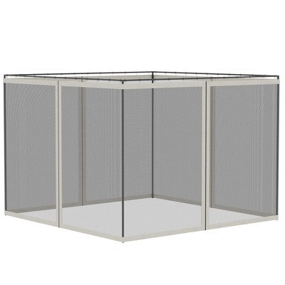  Outsunny Universal Replacement Mesh Sidewall Netting For Patio Gazebos And Canopy Tents With Zippers, (Sidewall Only)