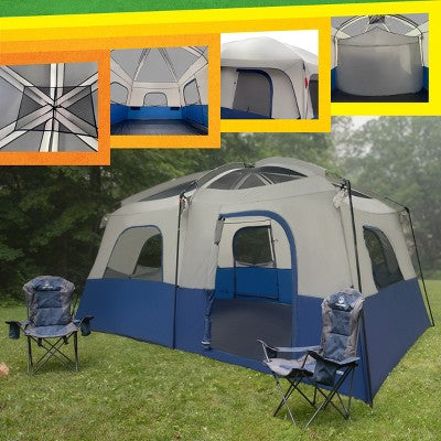  Wakeman Outdoors 10 Person Camping Tent, Navy