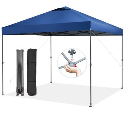  Costway Patio 10x10ft Outdoor Instant Pop-up Canopy Folding Tent Sun Shelter UV50+ Gray/Blue/White