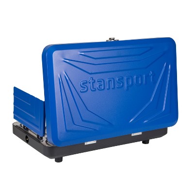  Stansport Double Burner Stove Piezo Ignition With Drip Pan Blue