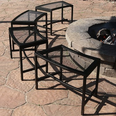 Sunnydaze Decor Sunnydaze Outdoor Lightweight And Portable Metal Patio Side End Table Or Backless Bench Seat With Mesh Top - 23"