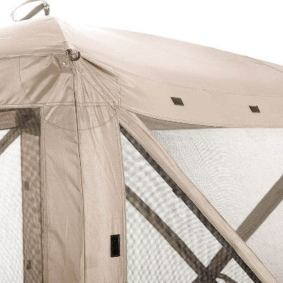  CLAM Quick-Set 6 X 6 Foot Traveler Portable Pop Up Outdoor Camping Gazebo 4 Sided Canopy Shelter With 3 Wind Panels, Ground Stakes, And Carrying Bag