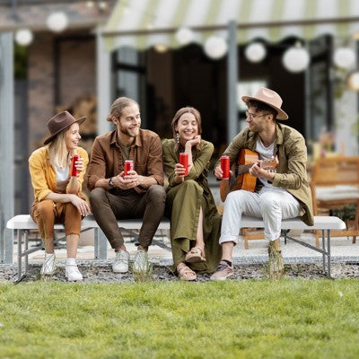  VEVOR Plastic Folding Bench, 6 FT Portable Folding Bench, Smooth HDPE Waterproof Outdoor Bench, Picnic Camping Dining Seat With Carrying Handle