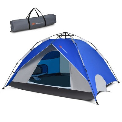  Costway 4 Person Instant Pop-up Camping Tent 2-in-1 Double-Layer Waterproof Tent