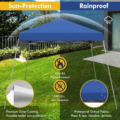  Costway 10x10ft Patio Outdoor Instant Pop-up Canopy Slanted Leg UPF50+ Sun Shelter