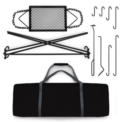  Bruntmor Cast Iron Outdoor Portable Swing Hanging Campfire Cooking Stand