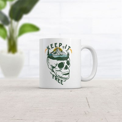  Crazy Dog Keep It Free Camping Mug Funny Sarcastic Nature Graphic Novelty Coffee Cup-11oz