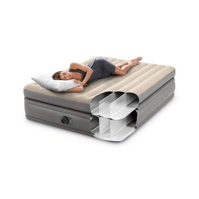  Intex Raised Comfort Pillowtop 20" Queen Air Mattress With Built In Pump