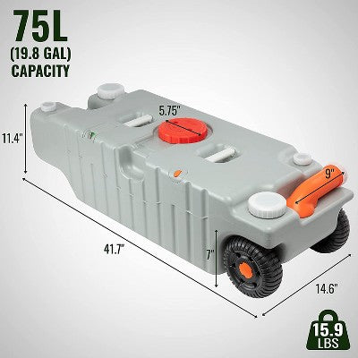  Hike Crew RV Water Tank, 19.8 Gal. Portable RV Waste Holding Tank