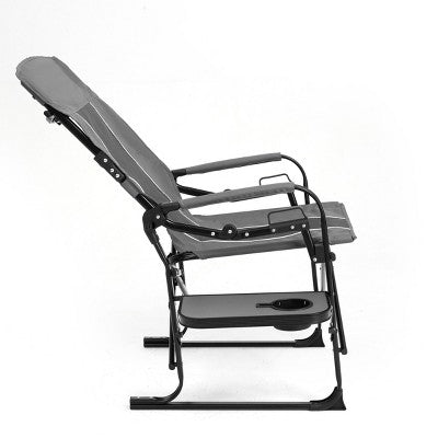  Camping Directors Chair, Heavy Duty With Side Table,Oversized Rocking Chair Outdoor With Pocket For Beach, Folding Chair That Rocks-Cuddlewood