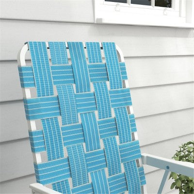  Sevobal Outdoor Portable Chairs 2PCS Folding Strap Chair Set With Armrests And Steel Frame For Patio And Garden, Blue, 22.5"*22.5"*37"