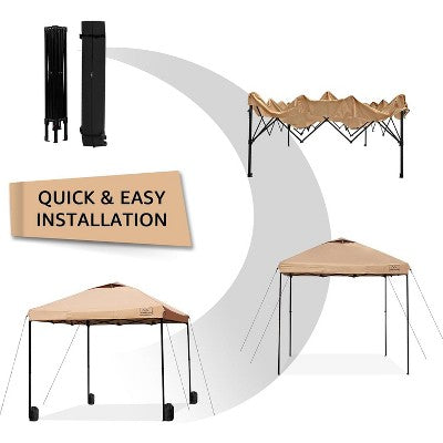 Anybear 10x10FT Khaki Pop Up Canopy Tent With Adjustable Legs