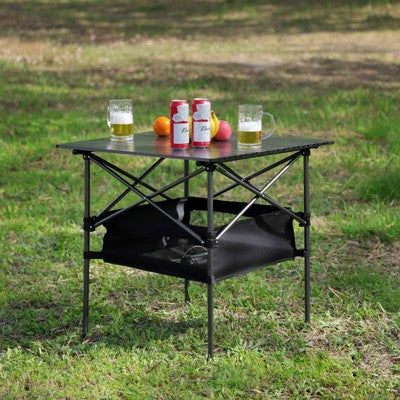  DSVIMOY Folding Chair, 3-Piece Folding Outdoor Chairs And Table With Cup Holder, Camping Chair For Picnics, Black & Green, 23.2"*18.9"*31.5"