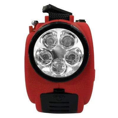  JENSEN AM/FM Weather Band/Weather Alert Radio With 4-way Power Built-in Flashlight And Emergency USB - Red