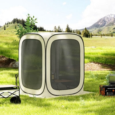  Outsunny 6 X 6ft Pop Up Screen Tent, UPF50+ Camping Gazebo With Carry Bag For Outdoor Activities