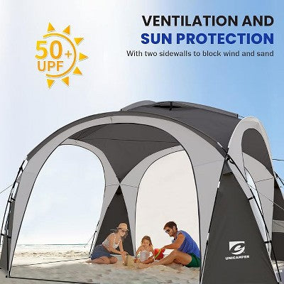  Anybear 12x12FT Gray UPF50+ Pop Up Beach Tent With 2 Side Walls