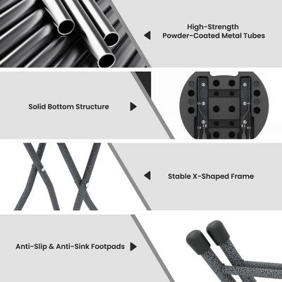  Tangkula 4PCS 18"H Folding Stool Portable & Foldable Camping Chair W/ Built-in Handle