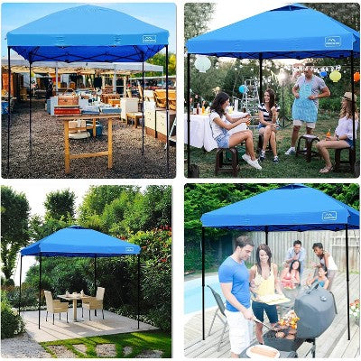  Anybear 10x10FT Light Blue Pop Up Canopy Tent With Adjustable Legs