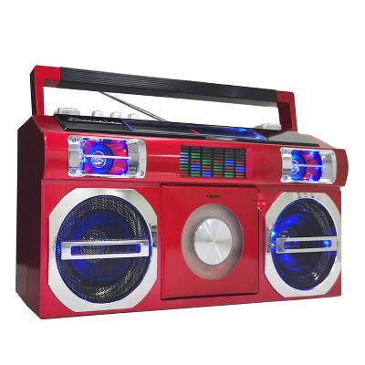 Studebaker SB2145 80's Retro Street Portable Bluetooth Boombox With FM Radio, CD Player, LED EQ And 10 Watts RMS Power