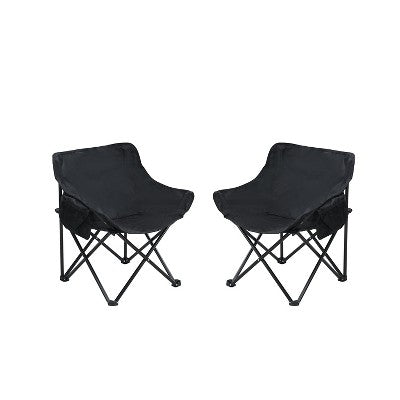 DOMETOUR 2Pcs Outdoor Camping Chairs Folding/Portable With Carry Bag, For Camping, Beach, Picnic Or Backyard Use