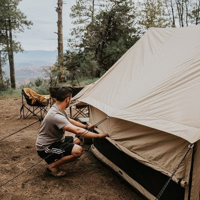  WHITE DUCK Rover Scout Canvas Tent With Stove Jack & Mesh Doors – 4-Season Weatherproof Camping Tent, Fire & Water-Resistant