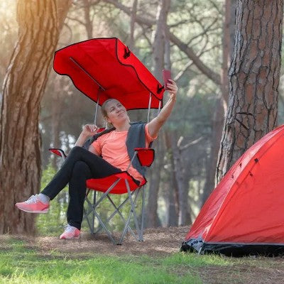  Racxily Foldable Beach Canopy Chair Sun Protection Camping Lawn Canopy Chair 330LBS Load Folding Seat